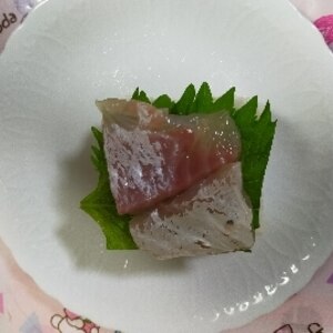 紫蘇香る☆刺身の漬け押し寿司